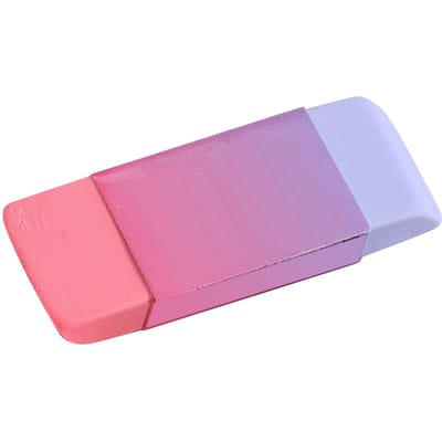 Gomme biseautée bicolore Étudiants Artistes Grande taille Bloc Gomme en caoutchouc pour l'école et le bureau 80x28mm Biseautée bicolore