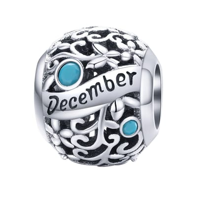 Geboortesteen maand December bedel | bedels voor armband | Hemels blauw zirkonia | bedels beads cadeau | Zilverana | geschikt voor alle bekende merken | 925 zilver | moederdag