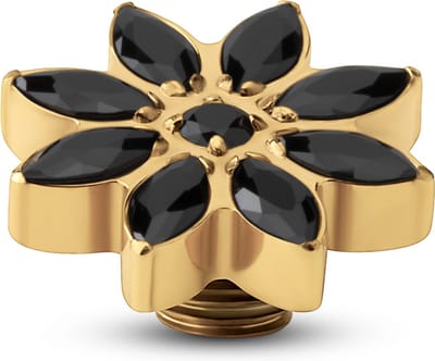 Melano Vivid Snowflake CZ Steentje Zwart Goud