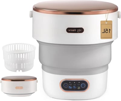Mini Wasmachine Opvouwbaar - Draagbare Wasmachine - Klein Wasgoed Wassen - Met Centrifuge - 15 Liter - Grijs