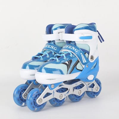Nieuwe Vierwielige Flash Rolschaatsen Enkelrijige Rolschaatsen Trainingsschaatsen voor Kinderen en Mannen M (size 33-37)