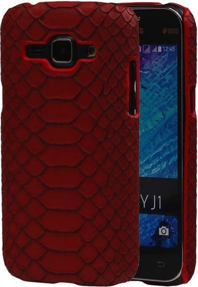 Rood Slang Hardcase Backcover Samsung Galaxy J1 Hoesje