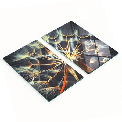 Multifunctionele decoratieve glazen keukenplanken met paardenbloemmotief, 2x30x52 cm