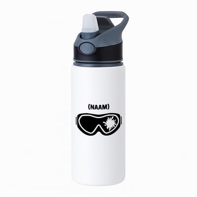 Hacebo® - Paintball met eigen naam waterfles met rietje zwart - Sport - Paintballer - Sport - water fles - 650ML