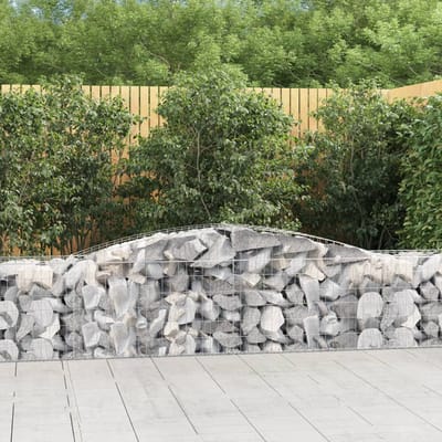vidaXL - Schanskorven - 5 - st - gewelfd - 400x50x60/80 - cm - gegalvaniseerd - ijzer