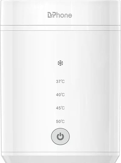 DrPhone WarmWave Pro – Draagbare Flessenwarmer - Fles Snel Opwarmen - 5 standen (Ontdooien + Verwarmen) – Warmhoudfunctie - Flesverwarmer Baby - BPA Vrij - Lange Accu - USB-C