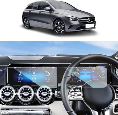 2-Pack Screen Protector voor Mercedes-Benz A- en B-Klasse W177 W247 GLA - Tempered Glass voor Navigatie en Instrumentenpaneel 10.25 Inch