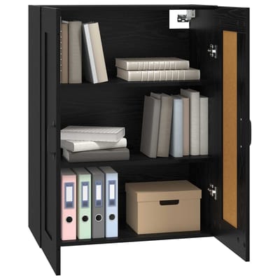 vidaXL - Wandkast - Zwart - eiken - 69,5 - x - 34 - x - 90 - cm - Bewerkt - hout