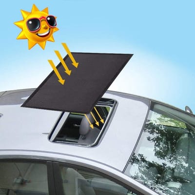 Magnetisch zonnescherm voor op het autodak - ademend gaas - dakbedekking voor kamperen 's nachts - snelle installatie - uv-bescherming voor schuifdak en zijraam - zonnescherm auto