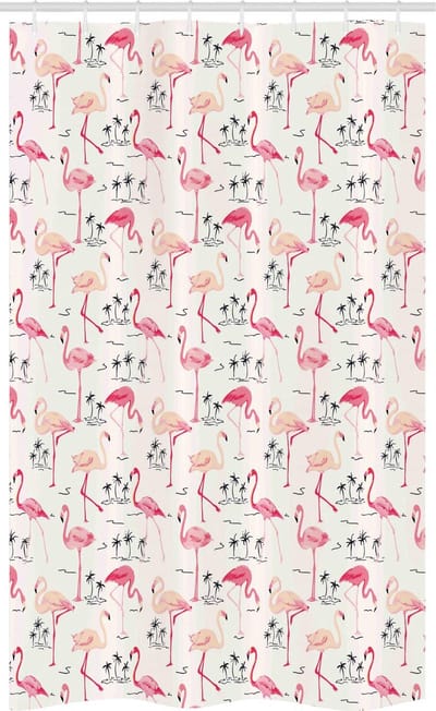 ABAKUHAUS Douchegordijn 120x180 – Beige Roze, waterafstotend, inclusief 12 haken