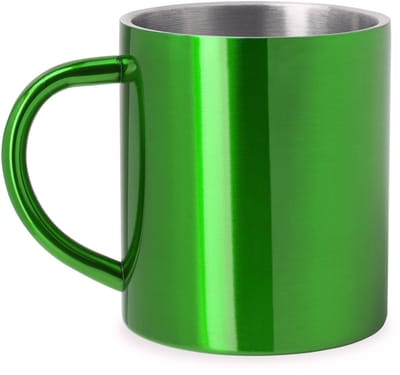 RVS mok model Kiwan - Groen - 290 ML - Beker zonder deksel - Thee - Koffie. Geschikt voor laser