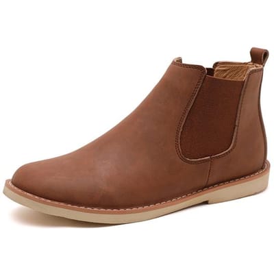Bottes Chelsea Mode Homme Chaussures Décontractées Haute Qualité Vintage Chaussure Mâle Confortable Cowboy Botas Chaussures Slip-On Homme Bottes d'Hiver 38 marron