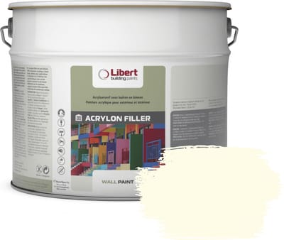 Libert Acrylon Filler – Muurverf met Microvezels – Primer & Afwerking – Binnen & Buiten – Structuurverf - 10L – Wit RAL 9010
