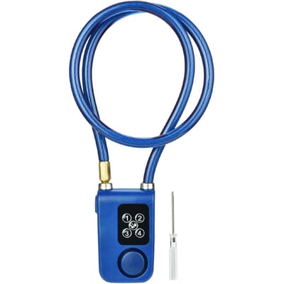 Y787 Slim Alarm Slot Anti-Diefstal Kettingslot voor Fiets Poort Blauw