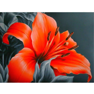 Broderie diamant fleurs, peinture mosaïque diamant rond complet, décor cristal de photos, travaux d'aiguille 20X30CM red