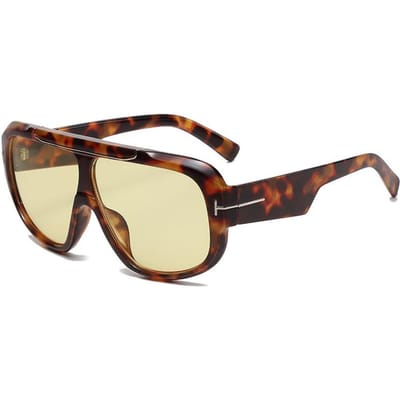 Grote Aviator Zonnebrillen Dames Heren Mode Oversized Stijlvol Zomer Vakantie Brillen UV Bescherming beige