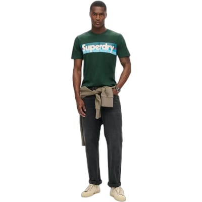 Superdry - Retro T-shirt met strepen en logo - Heren - T-shirts
