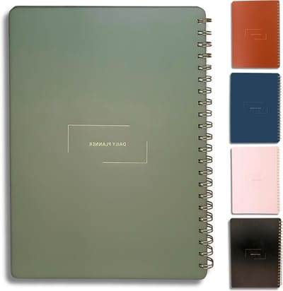 Dagelijkse Planner - Notitieboek Organizer - Werkproductiviteit Verbeteren - Ongedateerd Ontwerp - 21 x 297 cm - Groen