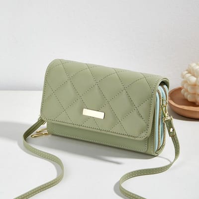 Sac de téléphone portable brodé double couche pour femme Nouveau sac rouge diamant rouge à lèvres Style petit parfum Sac à bandoulière Sac bandoulière pour femme beige
