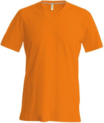 Kariban Heren Korte Mouw V Hals Slim Fit T-Shirt (Oranje)
