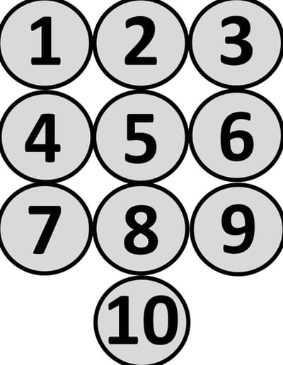 Magnetische Cijfers Rond 1 t/m 10 - 5  cm - Whiteboard Magneten