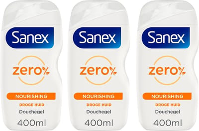 Sanex Zero% Droge Huid Douchegel - 3 x 400 ml