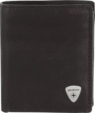strellson Leren portemonnee Harrison Reno Billfold Q6 Wallet Black zwart