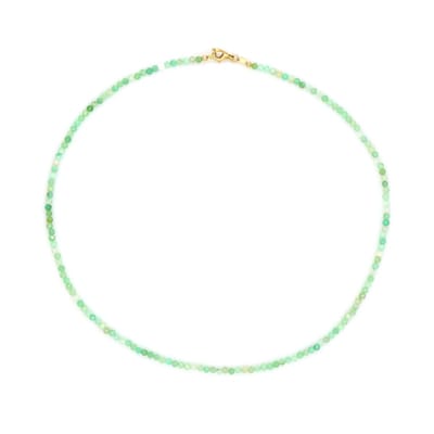 Cavill - Elegante zilveren ketting 925 sterling zilver verguld - Australische chrysopraas 22,062 ct - 45 cm - Groene edelsteen ketting
