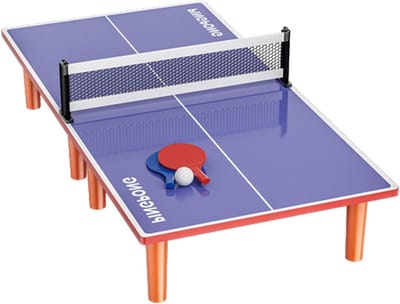 Draagbare Pingpongtafel - Mini Tafeltennis - Gezinsvermaak Binnen - Opvouwbaar Ontwerp - 60 cm - Blauw