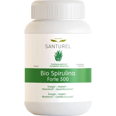 Santurel Bio-Spirulina Forte 500 – Energie, Vitaliteit & Weerstand 250 Tabletten