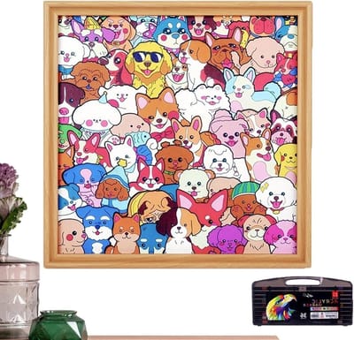 Houten Puzzel - DIY Fotolijst Knutselpuzzel - Creatief Knutselen - Hondenvorm - 30x30 cm - Niet van toepassing