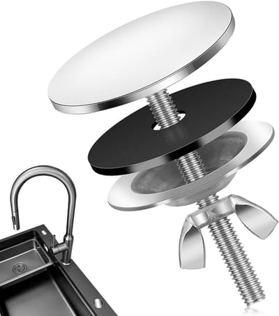 Dailygoods- Gootsteenafdekking Roestvrij Staal - Gatafdekking - Kraangat Afdekking - Lekvrij - Geschikt voor Keuken - Diameter 5 cm