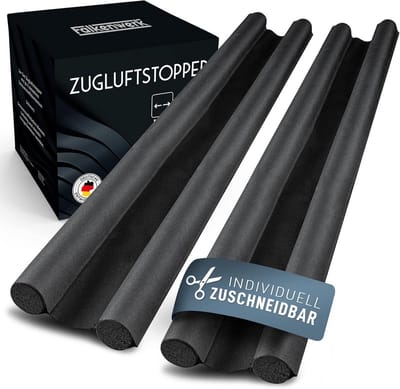 Tochtstrip voor Onder Deur - Op Maat Te Snijden Dubbelzijdige Afdichting (Zwart)