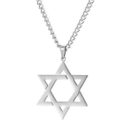 Mannen Vrouwen Trendy Magen David Ster Hanger Ketting Israël Joodse Rvs Ketting Ster Van David Cross Charm Choker Sieraden white