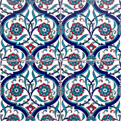 Kleurrijke Wandtegels - Turkse Keramiek - Keuken Badkamer - Handgeschilderd Patroon - 20x20cm 12 Stuks - Toygar