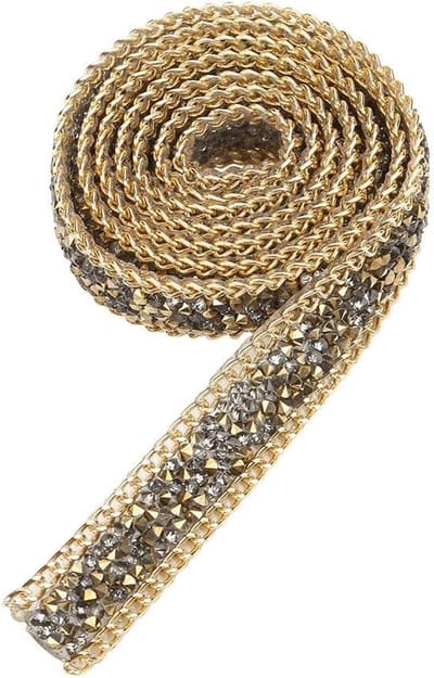 Grote dubbele punt strik met rhinestones, 35.8 inch, 20 mm, glinsterend decoratief lint voor feestelijke versieringen