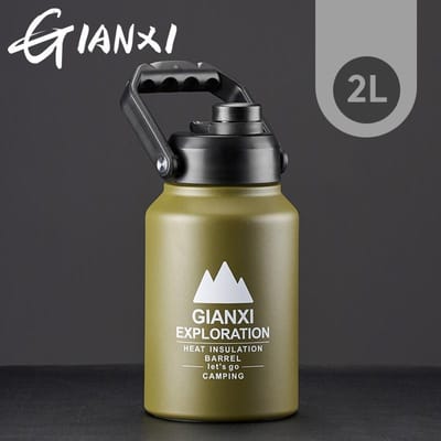 Seau à Glace Extérieur Bouilloire Thermos Tasse Thermos Glaçon Thermos Grande Capacité Stand de Camping Bouilloire en Acier Inoxydable gray