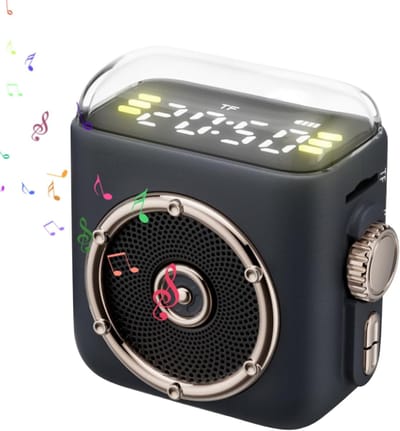 Draadloze luidspreker - Magnetische geluidsbox - Muziek afspelen - Sterke magnetische montage - 9.4 x 4.5 x 9.4 cm - Donkergrijs