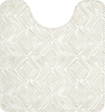 WC mat met uitsparing 55x60 cm - Antislip - Abstract - Ruiten - Beige - Toiletmat met uitsnijding - Vloermat - Douchemat - Toilet tapijt - Toiletmatten