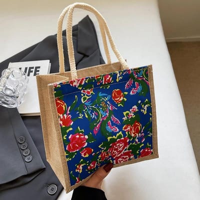 Populaire lunchbox/bento-tas voor dames, nieuwe modieuze handtas voor uitjes, kleine schoudertas blue