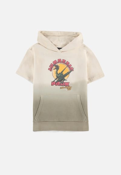 Jurassic Park Kinder hoodie/trui -Kids 122/128- Dip-Dye Isla Nublar '93 Creme/Groen