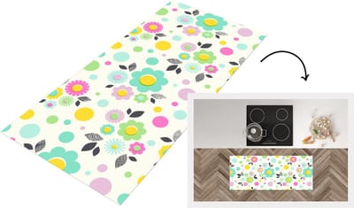 Keukenloper - Loper keuken - Patronen - Bloemen - Bladeren - 120x50 cm - Keukenloper vinyl