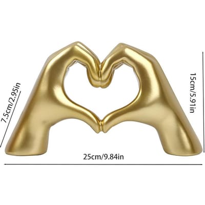 Figurine Sculpture Geste de la Main Ornementale Abstrait Main Geste d'Amour Statue Figurines Occasion de Mariage Ornement de Bureau à Domicile Main en Résine