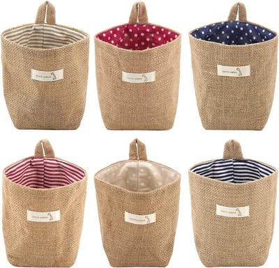 Opvouwbare Opbergmanden van Katoen en Linnen, Set van 6, Handige Opbergdozen voor Speelgoed, Make-up en Kleine Spullen