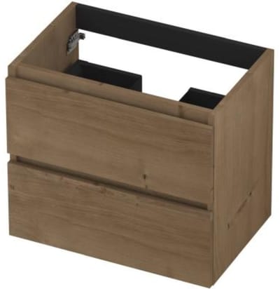 INK - Onderkast 2L Greeploos Houten Keerlijst Fineer - 600x400x520 Mm - Ash Grey Fineer