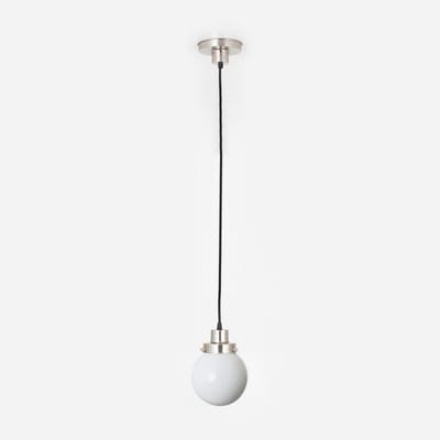 Hanglamp aan snoer Bol 15 20's Matnikkel - Art Deco Trade