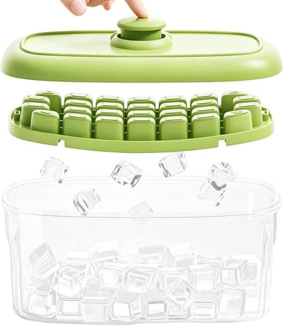 IJsklontjes Mal - Ijsmaker Bak - Drankjes Koelen - 28 Vakken Stapelbaar - 20x12x12 cm - Groen