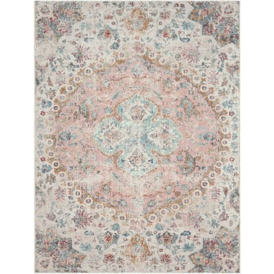 Binnen- en buitenkleed Torino crème-roze 60x100 cm