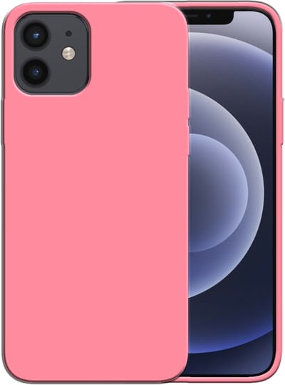 Smartphonica Siliconen hoesje voor iPhone 12/12 Pro case met zachte binnenkant - Roze geschikt voor iPhone 12;iPhone 12 Pro