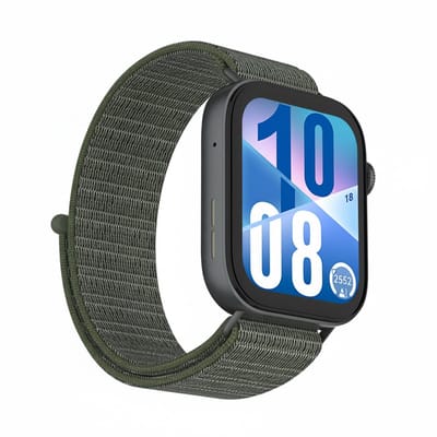 Nylon bandje - geschikt voor Huawei Watch Fit 5 (PRO), Watch Fit 4 (Pro), Watch Fit 3 - klittenband - army groen